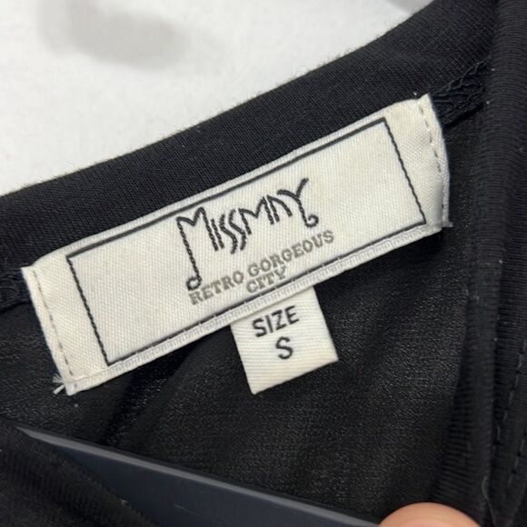 Missmay Retro Gorgeous City Dress Polka dot fit and flare red ribbon sash velvet - Picture 5 of 6